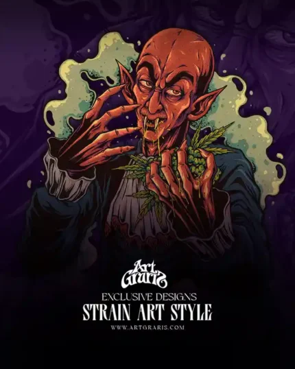 Bloodline OG vampire smoker surrounded by dark legendary gothic imagery