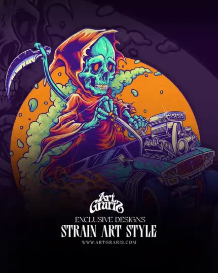Grim Reaper Hot Rod Smoke Legend Illustrations