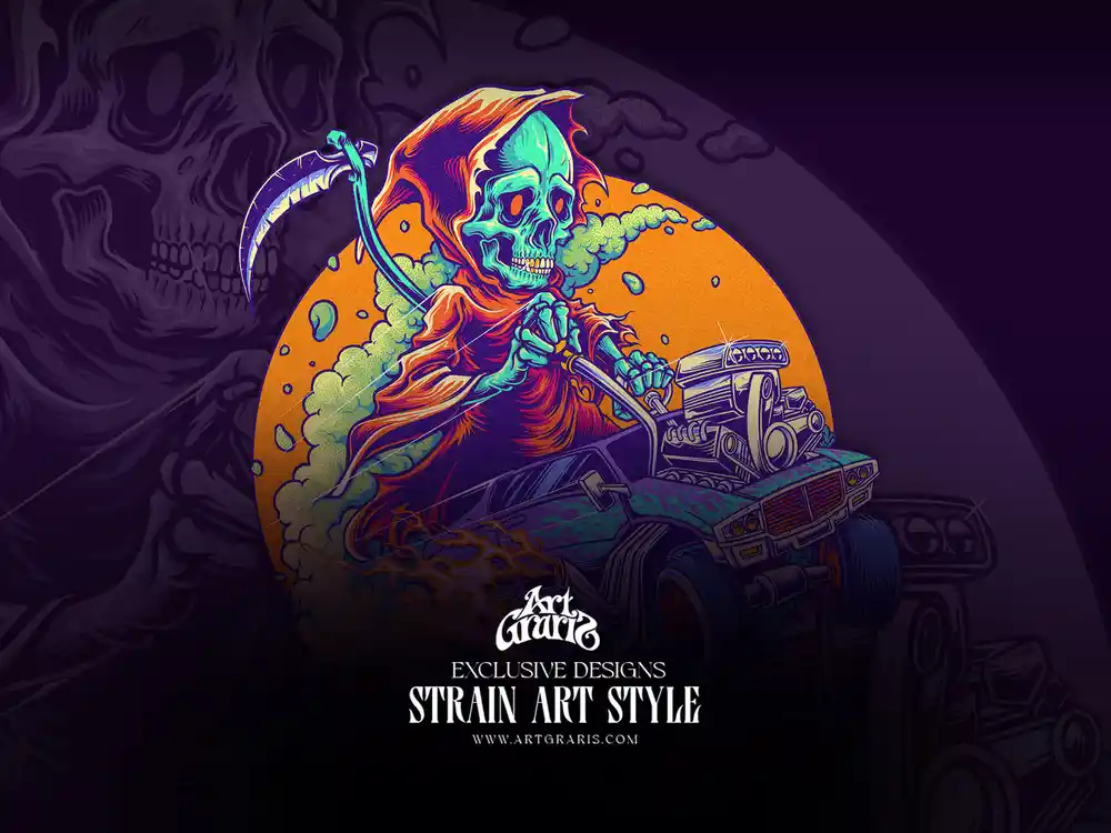Grim Reaper Hot Rod Smoke Legend Illustrations