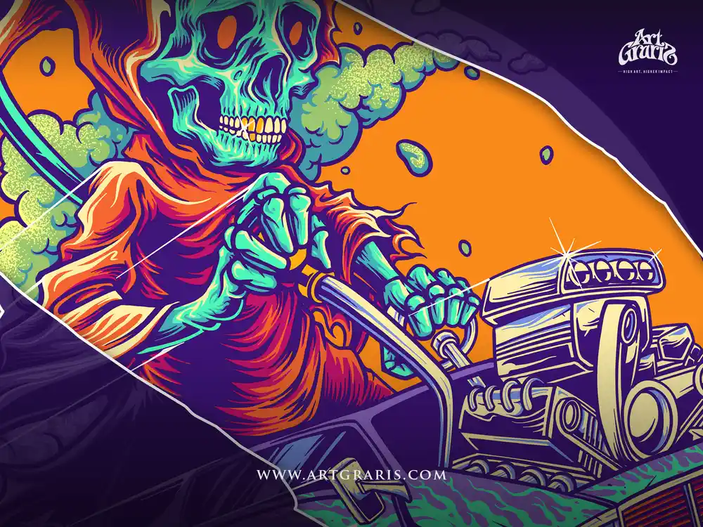 Phantom Driver Chronic Hot Rod Beast Illustrations