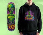 Psychedelic Alien Strain Art Street Wear Illustrations