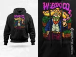 Weedxico bandit artwork glowing with festive outlaw energy in a warm desert haze atmosphere