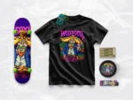 Weedxico outlaw riding the cannabis frontier with adventurous spirit in dynamic cartoon artwork